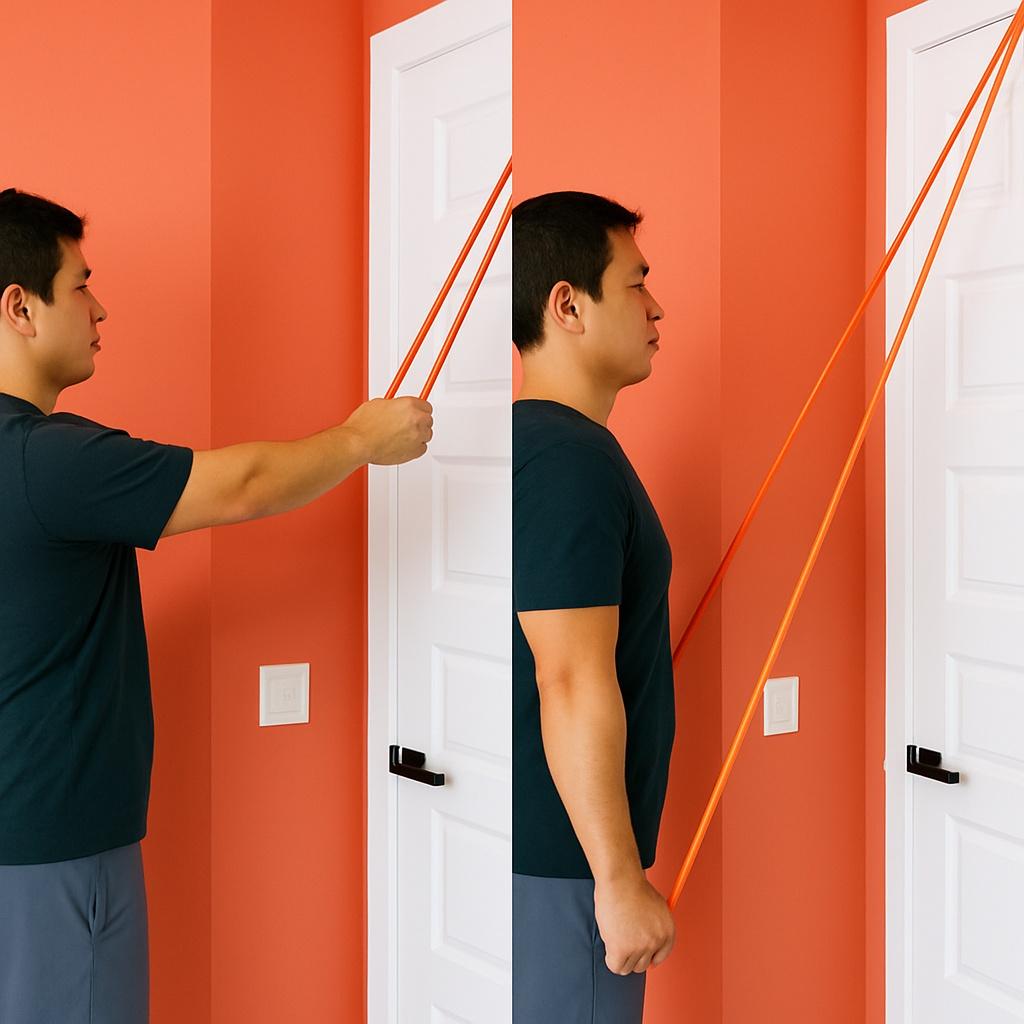 Bilateral Shoulder Extension With Elastic Band