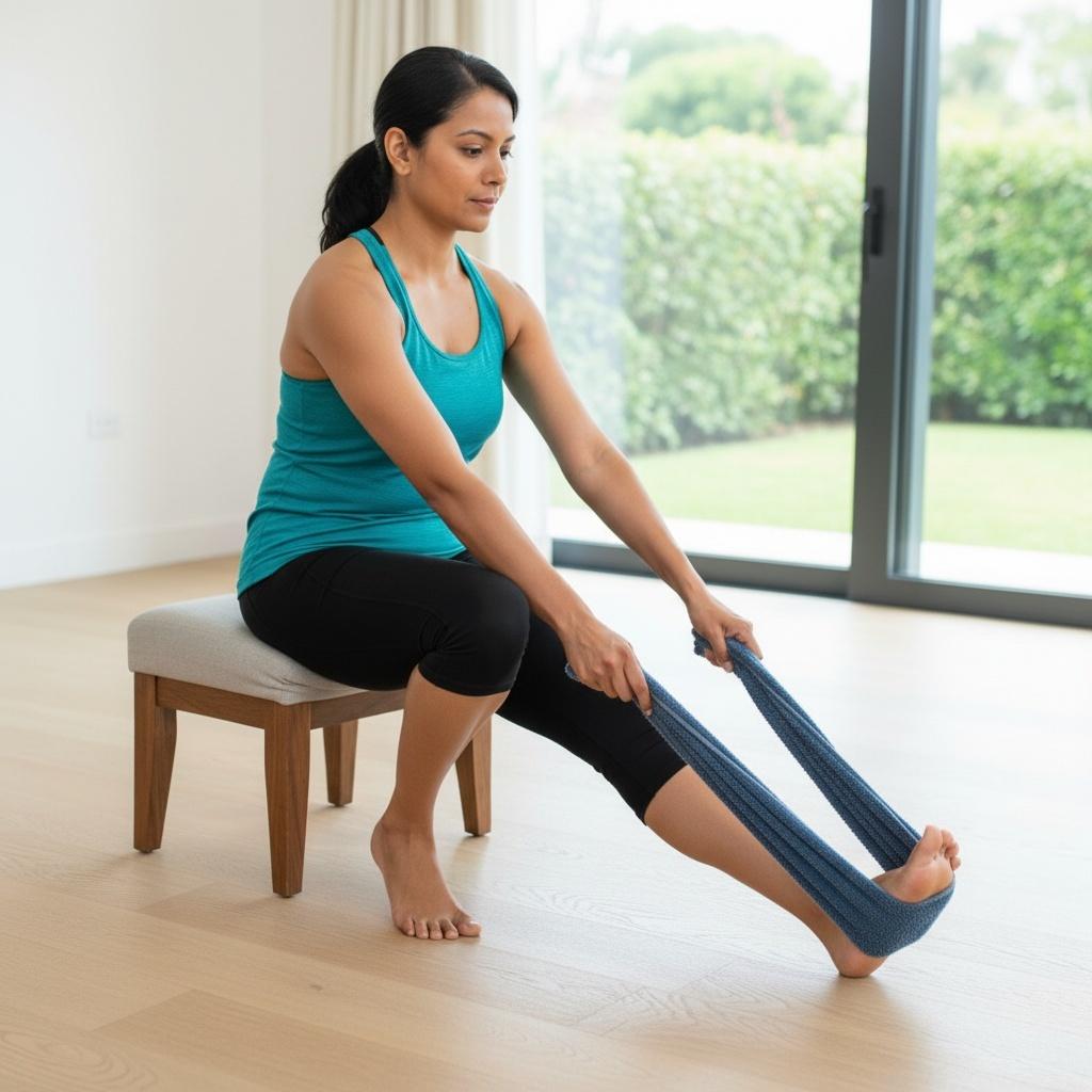 Seated Calf Stretch / Gastrocnemius